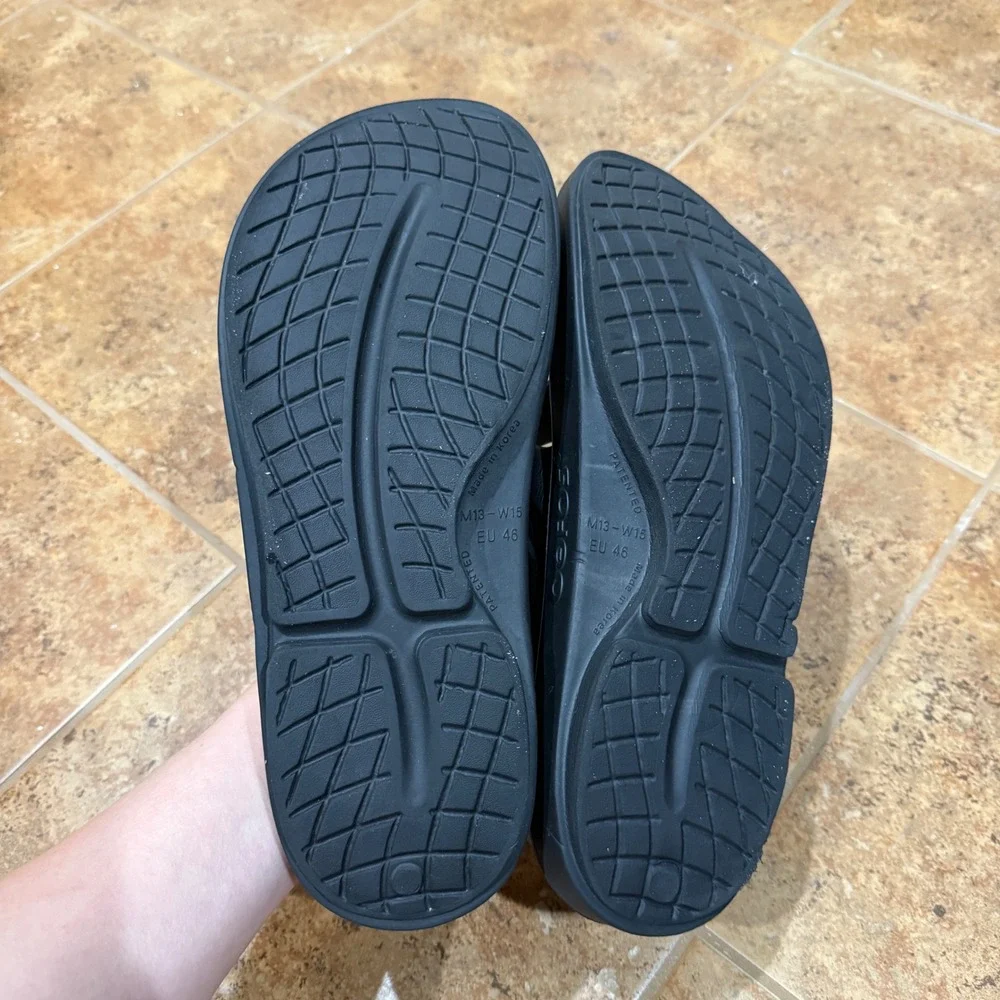 OOFOS OOriginal Recovery Flip Flop Sandal Black Men‎ Sz 13 EU 46 Comfort Casual